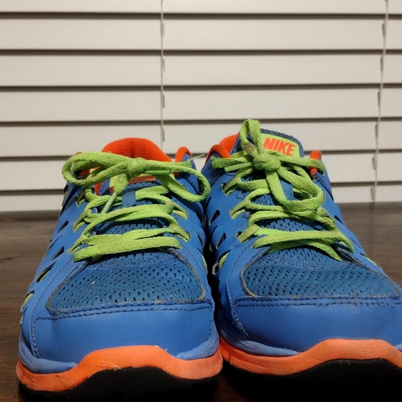Nike Women's Dual Fusion Run 2 Size 10 US Blue Neon Coral Running - Picture 4 of 6